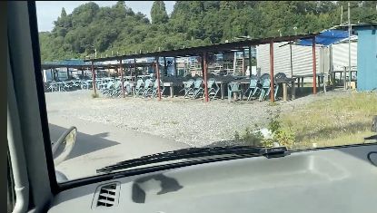 東側進入路からユニオンベースへ到着したときに見えるセーフティエリア